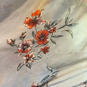 Grey High low tunic pink and light blue flowers